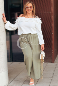 ZACCARIA Weite Damenhose Plus Size in Khaki | Komfort