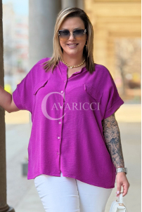 SOLEA Bluse in Fuchsia – Große Größen | Cavaricci.de