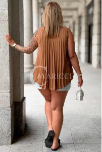 Top Briella Plissee Kamel – Leicht & Stylisch