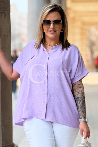 SOLEA Bluse in Flieder – Große Größen | Cavaricci.de