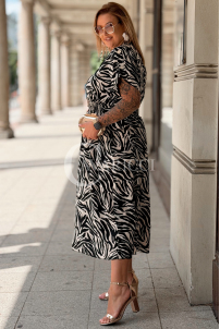Kleid Sorento Zebra – Tierprint mit Goldknöpfen