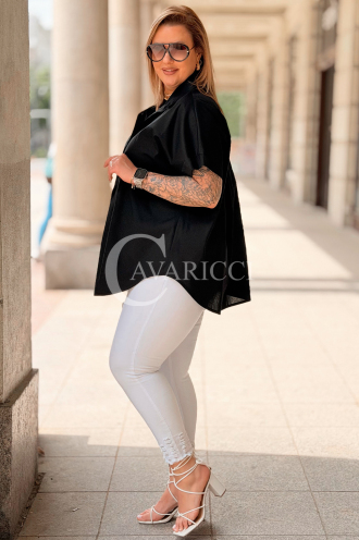 Bluse MONA Schwarz – Bauchkaschierend & Stilvoll