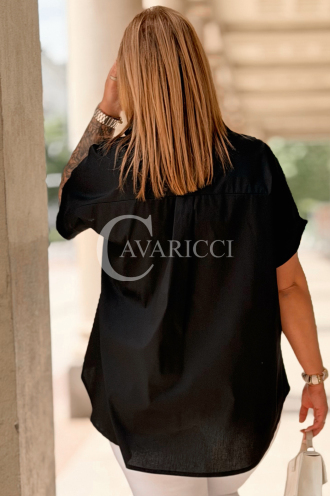 Bluse MONA Schwarz – Bauchkaschierend & Stilvoll