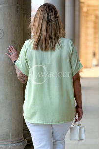 SOLEA Bluse in Limette – Große Größen | Cavaricci.de