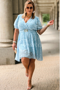 Kleid LUCIANA – Elegant mit V-Ausschnitt & Gürtel