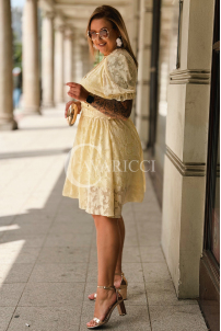 Kleid Luciana Bananengelb – Wickelstil mit Gürtel