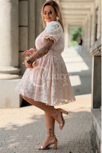 Kleid Luciana Altrosa – elegant mit V-Ausschnitt & Gürtel