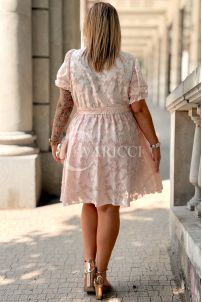 Kleid Luciana Altrosa – elegant mit V-Ausschnitt & Gürtel
