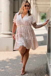 Kleid Luciana Altrosa – elegant mit V-Ausschnitt & Gürtel