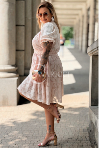 Kleid Luciana Altrosa – elegant mit V-Ausschnitt & Gürtel