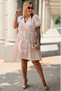 Kleid Luciana Altrosa – elegant mit V-Ausschnitt & Gürtel