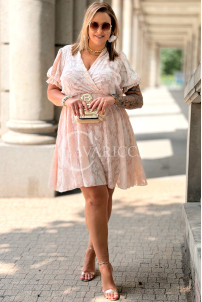 Kleid Luciana Altrosa – elegant mit V-Ausschnitt & Gürtel