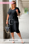 Kleid PAOLINA – Schlichte Eleganz für den Alltag, Lockere Passform und durch eine Bindung betonter Taillengürtel Farbe Schwarz