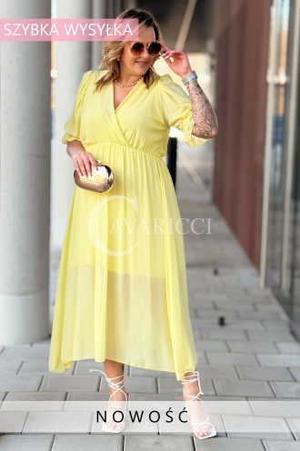 NOTTE Kleid in Gelb – Große Größen | Cavaricci.de