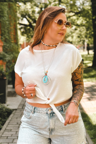 LINDA Bluse in Weiß – Große Größen | Cavaricci.de