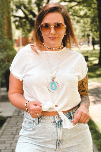 LINDA Bluse in Weiß – Große Größen | Cavaricci.de