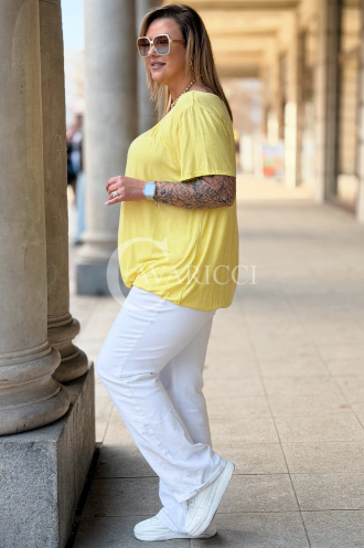 BARACHIONA Bluse in Gelb – Große Größen | Cavaricci.de