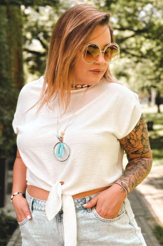 LINDA Bluse in Weiß – Große Größen | Cavaricci.de