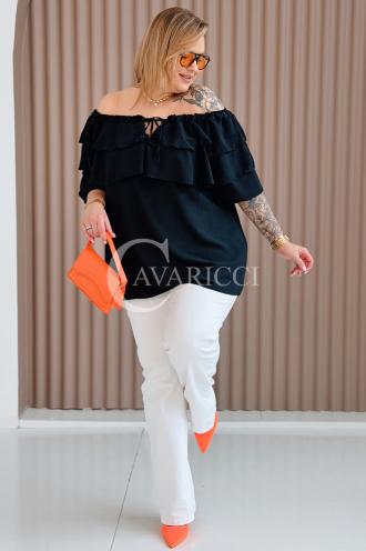HALIA Bluse in Schwarz – Große Größen | Cavaricci.de