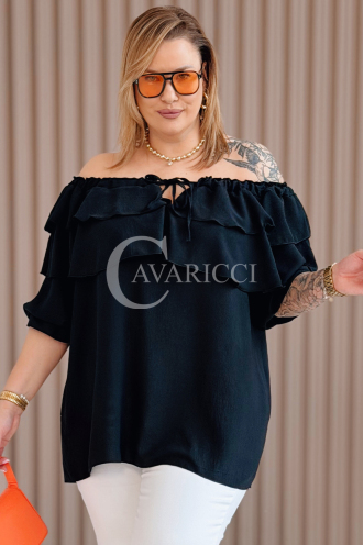 HALIA Bluse in Schwarz – Große Größen | Cavaricci.de