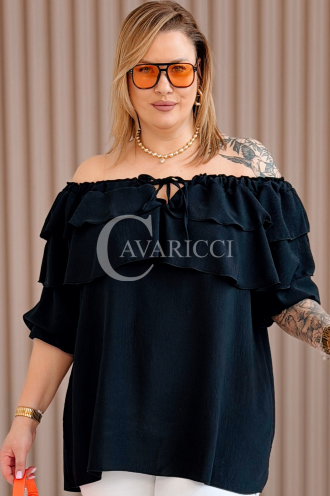 HALIA Bluse in Schwarz – Große Größen | Cavaricci.de