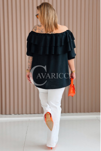 HALIA Bluse in Schwarz – Große Größen | Cavaricci.de